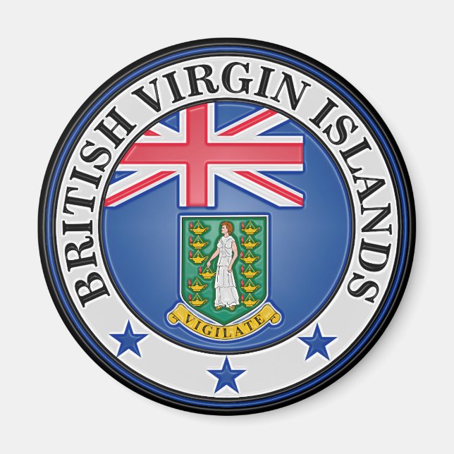 Aimant Emblème rond des îles Vierges britanniques (Devant)