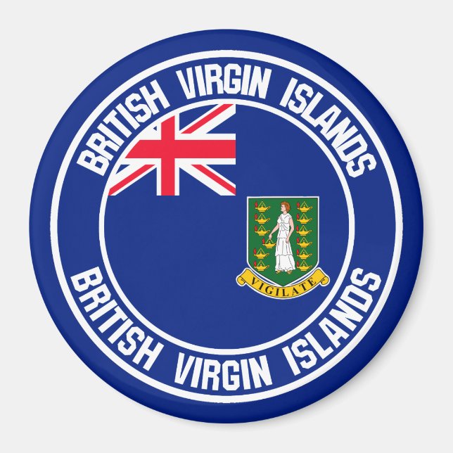 Aimant Emblème rond des îles Vierges britanniques (Devant)
