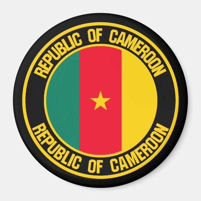 Aimant Emblème rond du Cameroun (Devant)