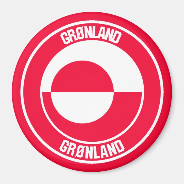 Aimant Emblème rond du Groenland (Devant)