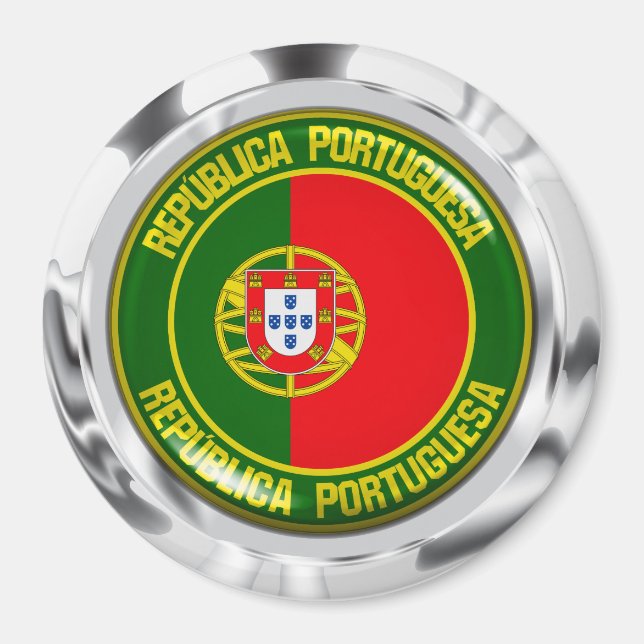 Aimant Emblème rond du Portugal (Devant)