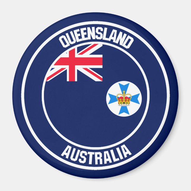 Aimant Emblème rond du Queensland (Devant)