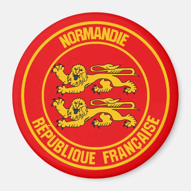 Aimant Emblème rond Normandie (Devant)