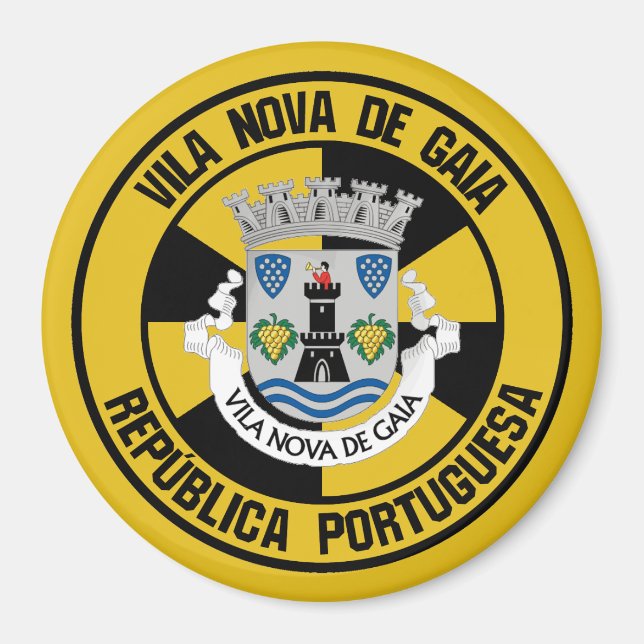 Aimant Emblème rond Vila Nova de Gaia (Devant)