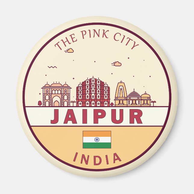 Aimant Emblème Skyline de Jaipur India City (Devant)
