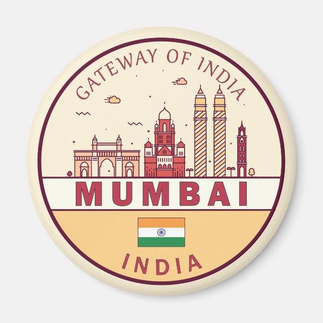 Aimant Emblème Skyline de Mumbai India (Devant)