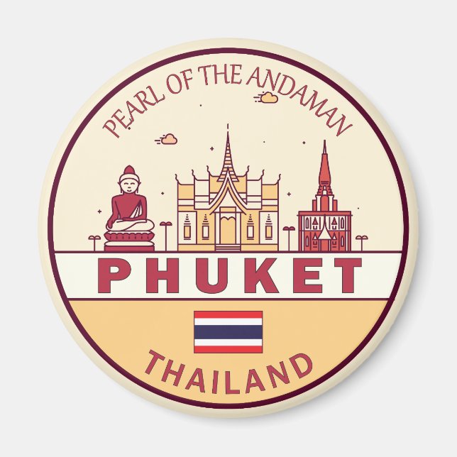 Aimant Emblème Skyline Phuket Thaïlande City (Devant)