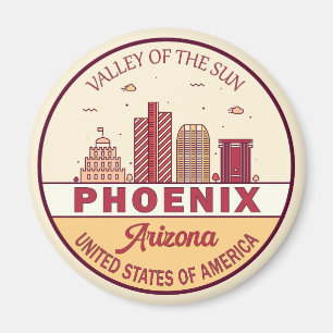 Aimant Emblème Skyline Ville Phoenix Arizona