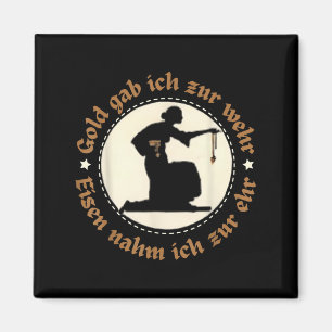 Aimant Emblème Vintage allemand antique Silhouette Quot