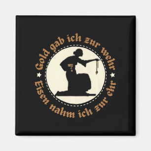 Aimant Emblème Vintage allemand antique Silhouette Quot