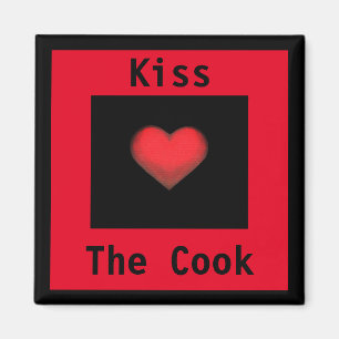 Aimant Embrasse l'aimant rouge et noir Cook