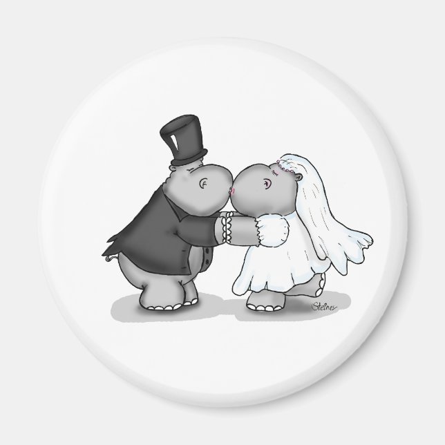 Aimant Embrasser les hippopotames et les mariées - Person (Devant)