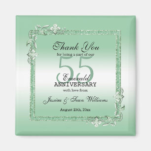 Aimant Emerald Gem & Parties scintillant 55e anniversaire