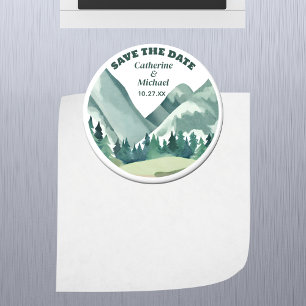 Aimant Emerald Greenery Mountain Pine Rustic Mariage