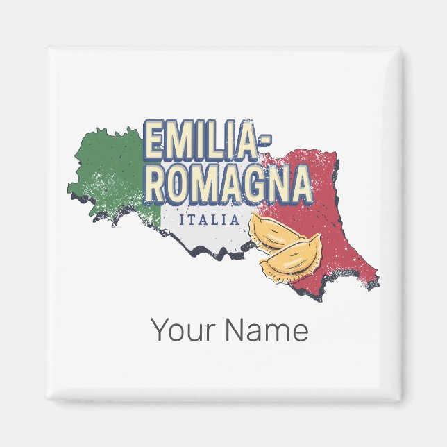Aimant Émilie Romagne Drapeau Italie Retro Carte Région V (Devant)
