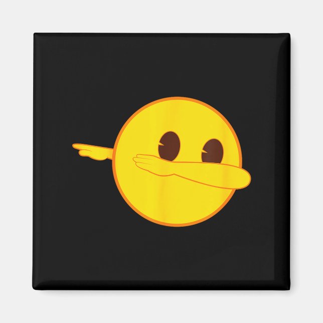 Aimant Emoji Dab Dabbing Yellow Smile Face  (Devant)