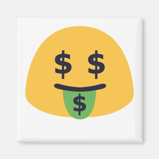 Aimant Emoji de la bouche d'argent (Devant)