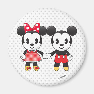 Aimant Emoji de Mickey et Minnie se tenant la main