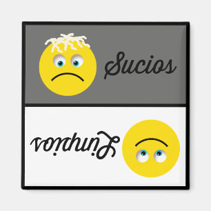 Aimant Emoji Limpios Sucios Lave-vaisselle
