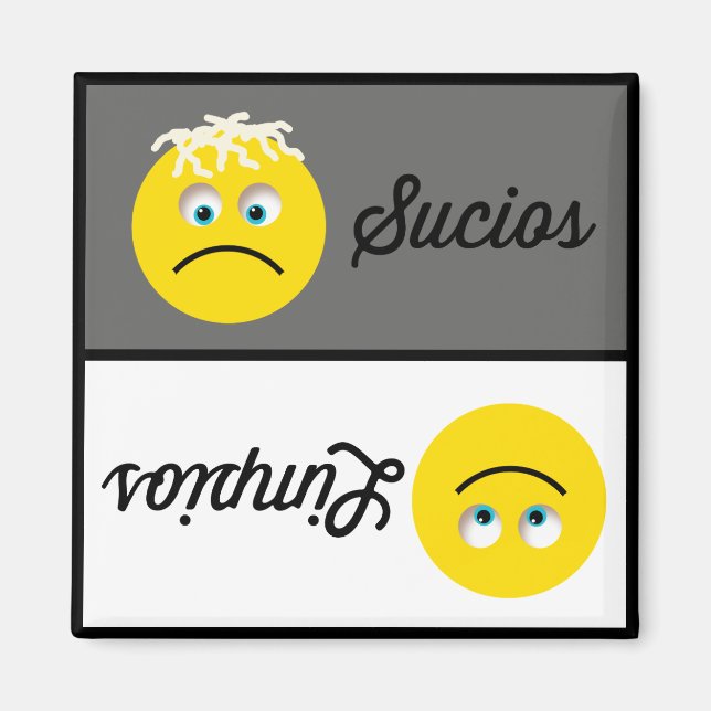 Aimant Emoji Limpios Sucios Lave-vaisselle (Devant)