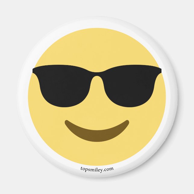 Aimant Emoji mit Sonnenbrille cool (Devant)