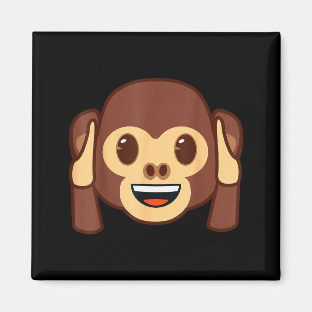 Aimant Emoji Monkey Holding Ears Yellow Smile Face  (Devant)