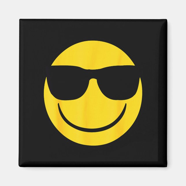 Aimant Emoji Retro Sungles Yellow Smile Face  (Devant)