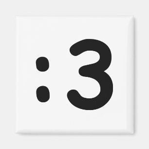 Aimant Émoticône face chat : 3