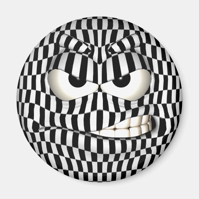 Aimant Émoticône face en colère (Devant)