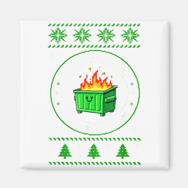 Aimant Employee Dumpster Fire Resnse Team Ugly Christmas  (Devant)