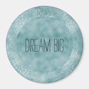 Aimant Empreinte de léopard Aqua Blue Glam