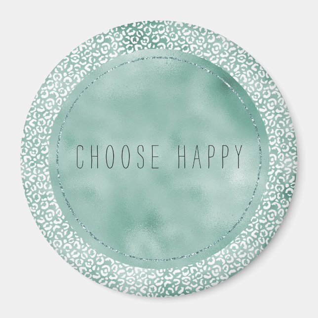 Aimant Empreinte de léopard blanc à la menthe (Devant)