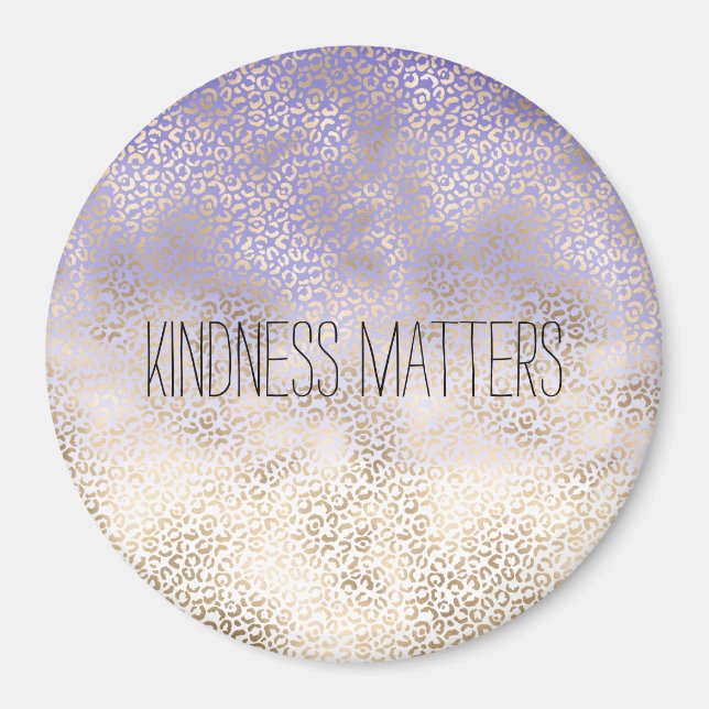 Aimant Empreinte de léopard Ombre or violet fille (Devant)