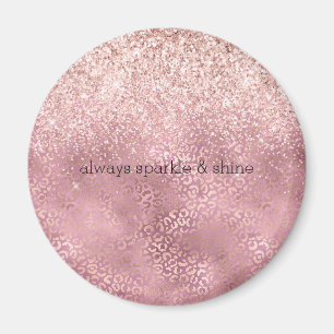 Aimant Empreinte de léopard Parties scintillant rose bril