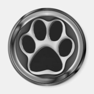 AIMANT EMPREINTE DE PATTE CHROME