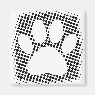 Aimant Empreinte de patte de chien avec Arrière - plan de