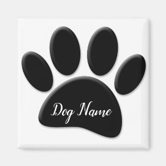 Aimant Empreinte de patte De Chien Avec Nom De Chien Pers