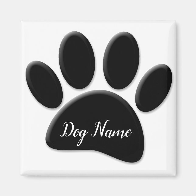 Aimant Empreinte de patte De Chien Avec Nom De Chien Pers (Devant)