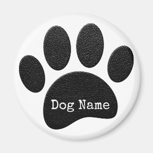 Aimant Empreinte de patte de chien avec nom personnalisé 