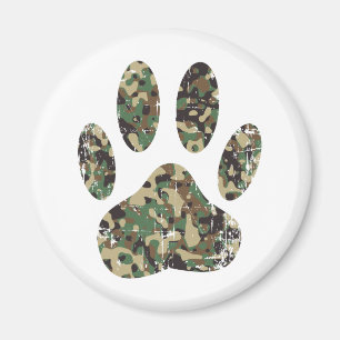Aimant Empreinte de patte de chien Camo en détresse
