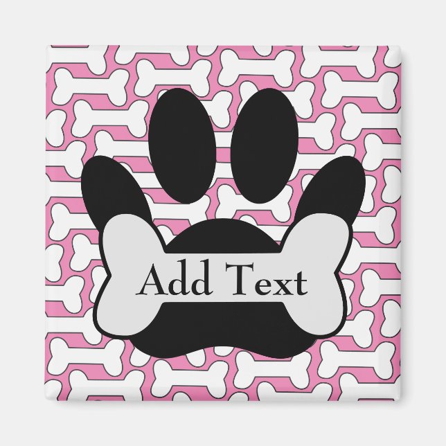 Aimant Empreinte de patte De Chien Et Os (Devant)