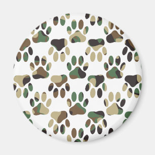 Aimant Empreinte de patte de chien Motif Camo