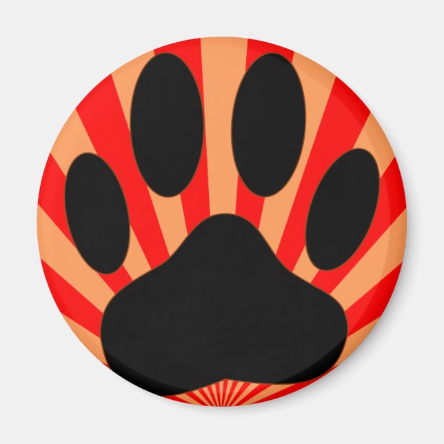 Aimant Empreinte de patte de chien radiant (Devant)