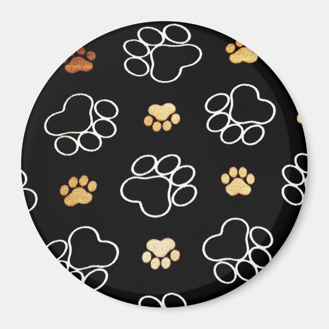 Aimant Empreintes de pattes de chien chiot cadeaux pour A (Devant)