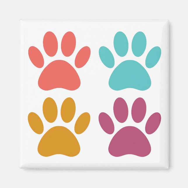 Aimant Empreintes de pattes de chiens cool (Devant)