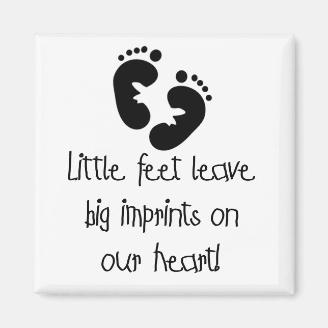 Aimant Empreintes noires Petits pieds Grandes empreintes (Devant)