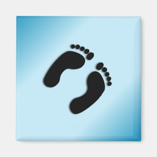 Aimant Empreintes Pieds Nus Bleu