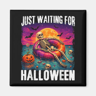 Aimant En attendant l'été d'Halloween squelette hommes fe