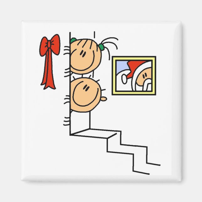 Aimant En attente des T-shirts et cadeaux Père Noël (Devant)