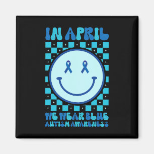 Aimant En Avril, Nous Portons Blue Retro Super Autism Awa